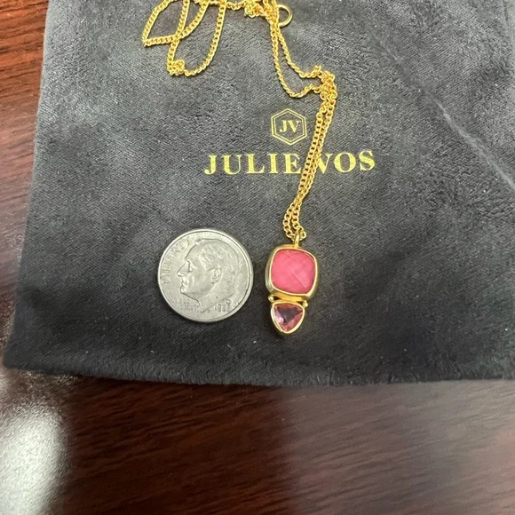Julie Vos Gold Necklace with Pink Accents - Picture 6 of 6